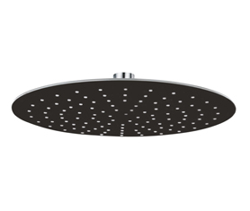 Rain Flow Round Black Overhead Shower With Rubbit Cleaning System